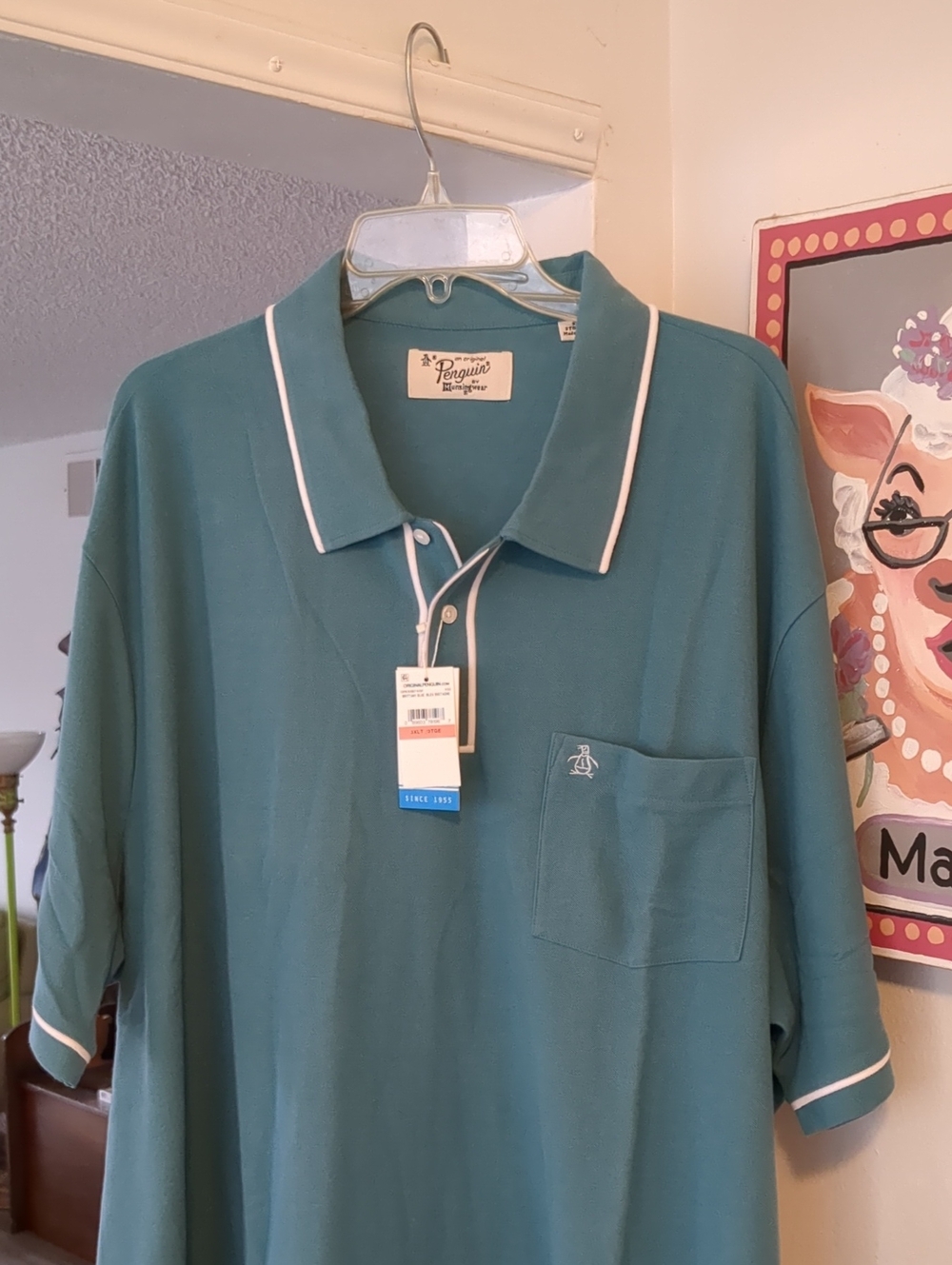 Original Penguin Polo Shirt Mens 3,XLT Blue Golf NWT 100% Cotton BRITTANY BLUE